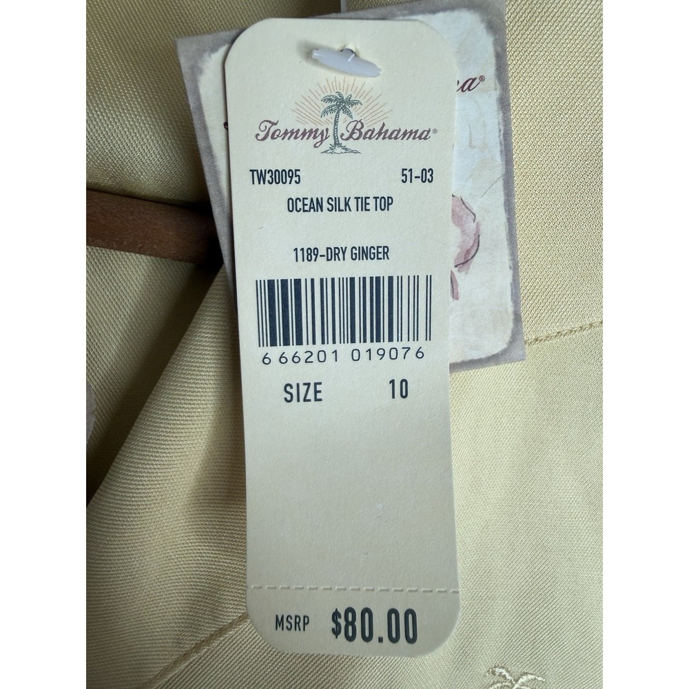 NWT Tommy Bahama Ocean Silk TIE TOP Size 10 Tag $80 Dry Ginger Beach Vacation - Picture 6 of 12
